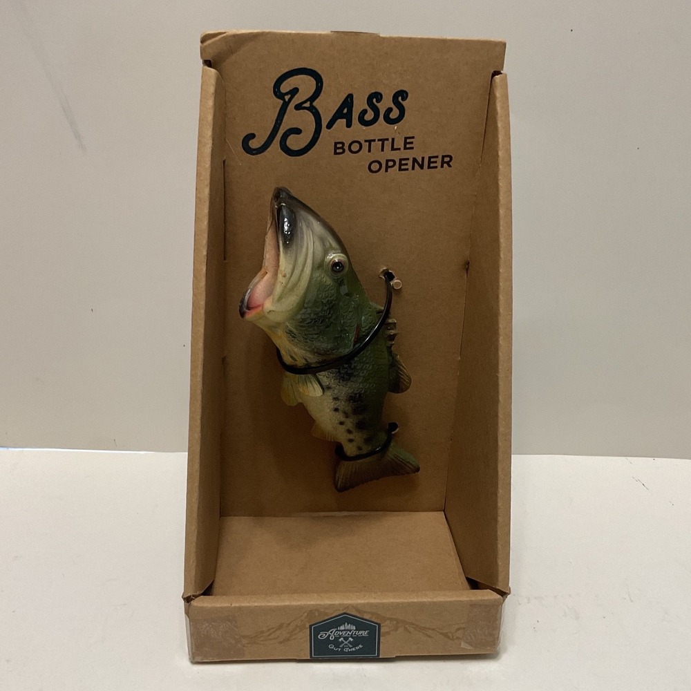 Adventure Is Out There Bass Bottle‎ Opener Fishing Hand Painted Decorative Tool